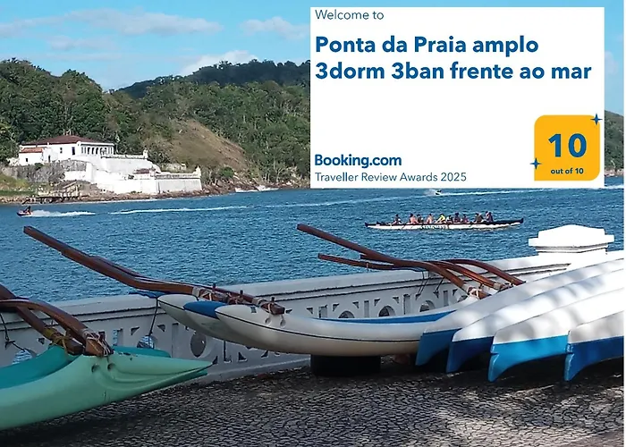 Ponta Da Praia Amplo 3Dorm 3Ban Frente Ao Mar